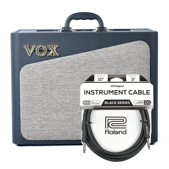 Vox AV15G 15W 1×8″ Analog Modeling Combo Amp Cable Bundle