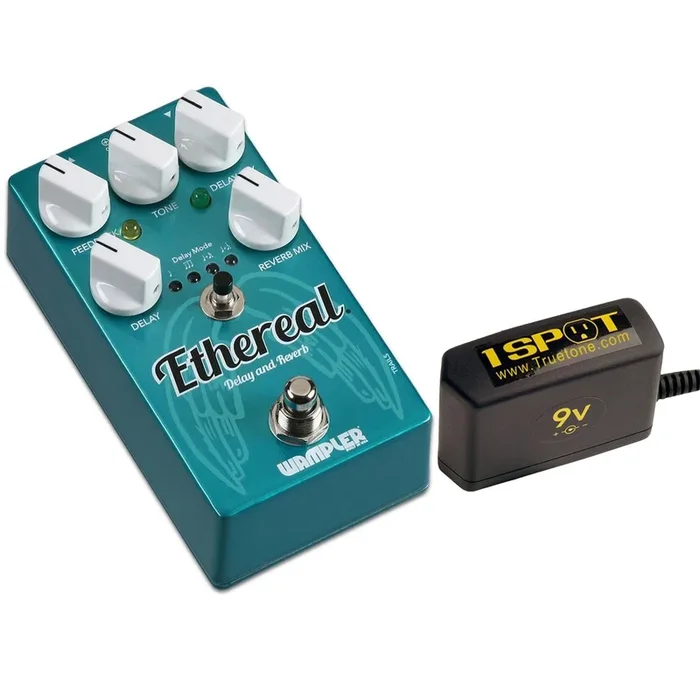 Wampler Ethereal Delay and Reverb Pedal Bundle w/ Truetone 1 Spot Space Saving 9v Adapter