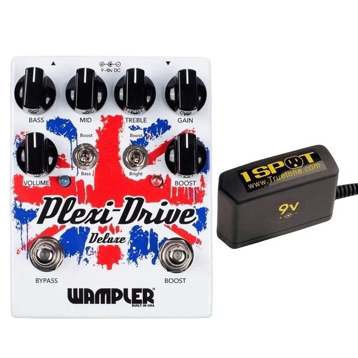 Wampler Plexi Drive Deluxe Bundle w/ Truetone 1 Spot Space Saving 9v Adapter