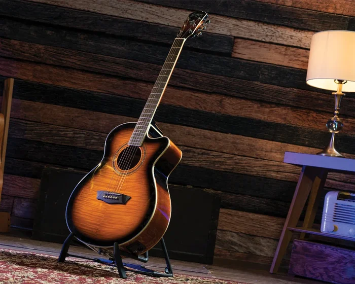 Washburn Festival EA15 Mini Jumbo Cutaway Acoustic-Electric Guitar, TB