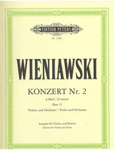 Wieniawski, Henri (Marteau): Violin Concerto No. 2, Op. 22 in d minor (violin, piano) PETERS