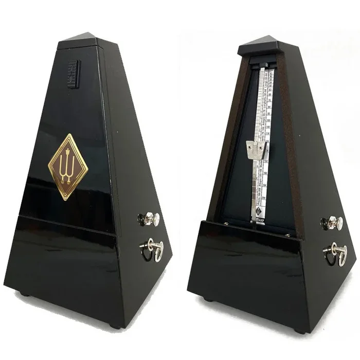 Wittner Maelzel Solid Wood Metronome – Black – High Gloss – With Bell – Model 816