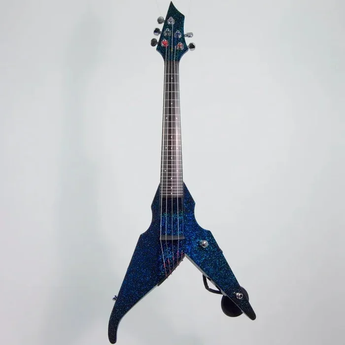 Wood Violins Viper, 5-string, Phantom Frets, Kosmic Kamen Sparkle, Barbera pickup