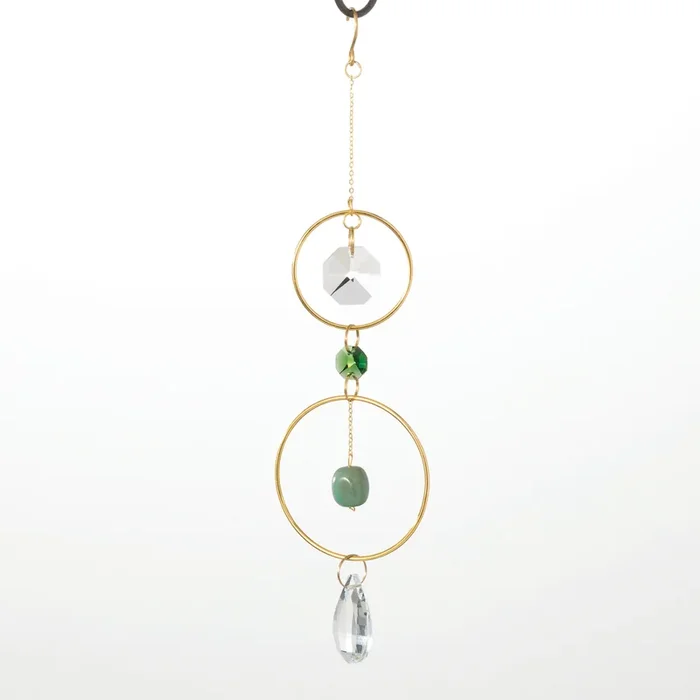 Woodstock Suncatcher – Crystal & Rock – Green