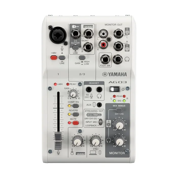 Yamaha Ag03 Mk2 3-Channel Mixer And Usb Audio Interface – White