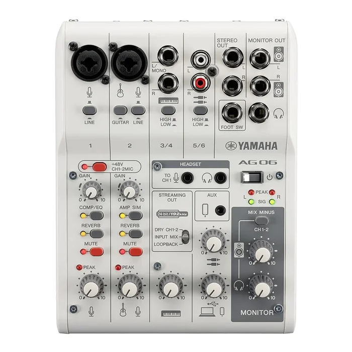 Yamaha AG06 MK2 6 Channel Mixer/Interface – White
