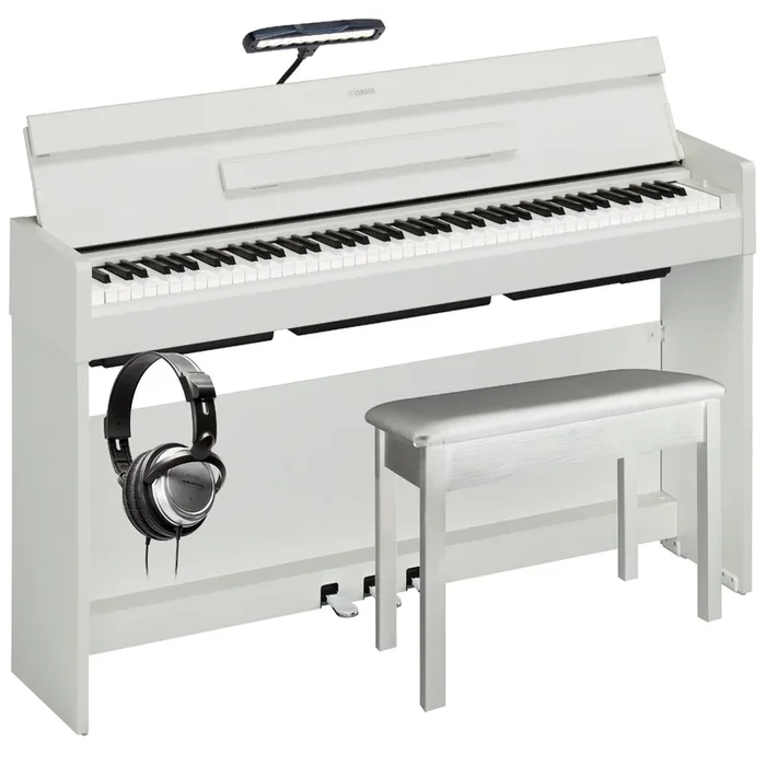 Yamaha Arius YDP-S35 Digital Piano – White COMPLETE HOME BUNDLE