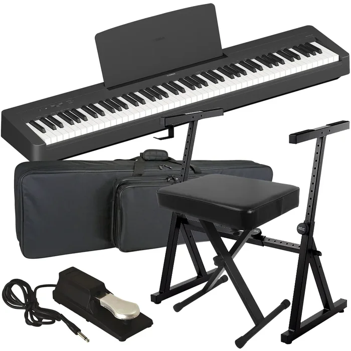 Yamaha P-145BT Digital Piano – Black STAGE ESSENTIALS BUNDLE