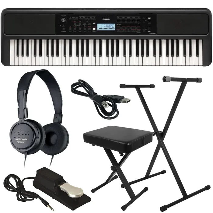 Yamaha PSR-EW320 Portable Keyboard with Power Adapter COMPLETE HOME BUNDLE
