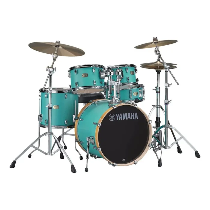 Yamaha Stage Custom Birch 5pc Drum Set w/20BD & 680 Hardware Matte Surf Green