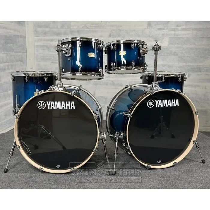 Yamaha Stage Custom Birch 6pc Drum Set (24″ Double Bass) Deep Blue Sunburst