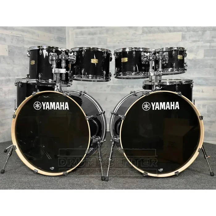 Yamaha Stage Custom Birch 8pc Drum Set (24″ Double Bass) Raven Black