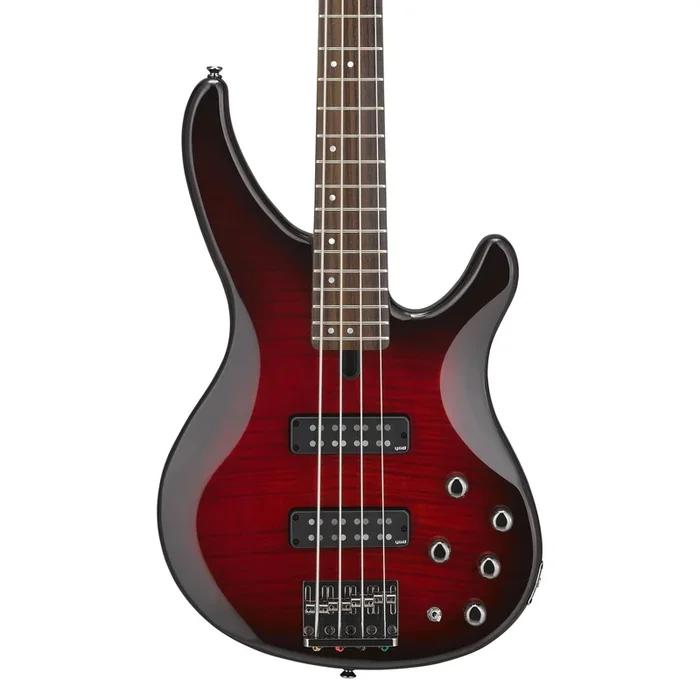 Yamaha TRBX604FMDRB 4 String Bass in Flame Maple Top in Dark Red Burst