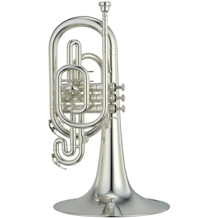 Yamaha YMP204MS Marching Mellophone – Silver-Plated Finish