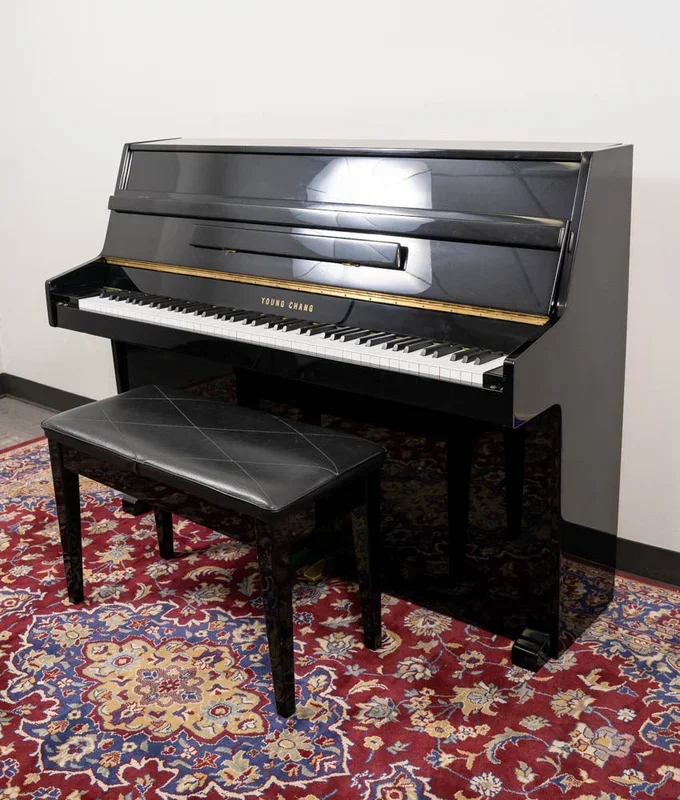 Young Chang E-109 Upright Piano | Polished Ebony | Used
