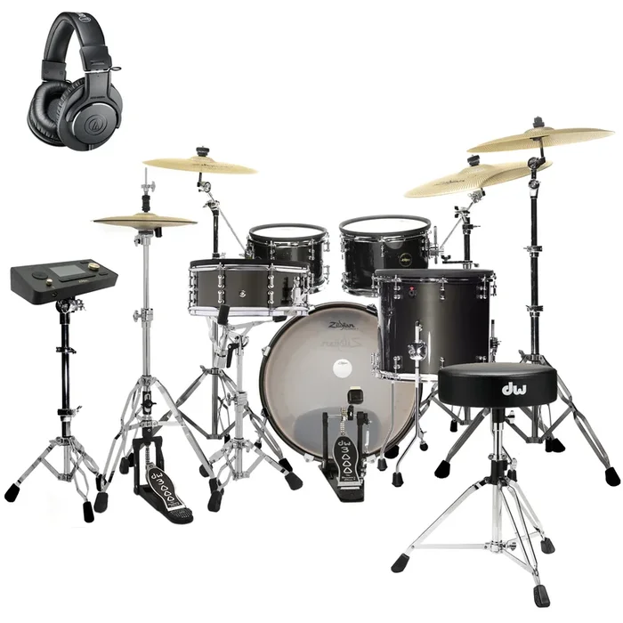 Zildjian ALCHEM-E Gold EX Electronic Drum Kit DRUM ESSENTIALS BUNDLE