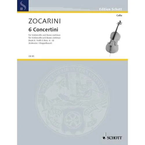 Zocarini, Six Concertini Book 2 for Cello and Piano (Schott)